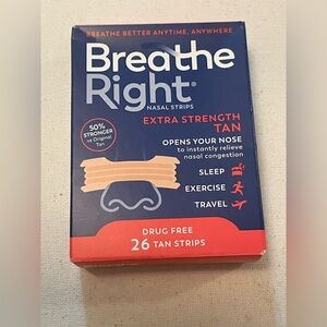 Breathe Right Extra Strength Tan Nasal Strips NWT